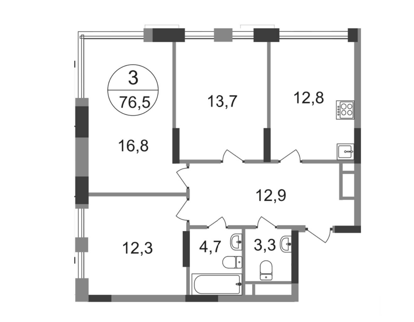 Планировка квартиры, пример 3